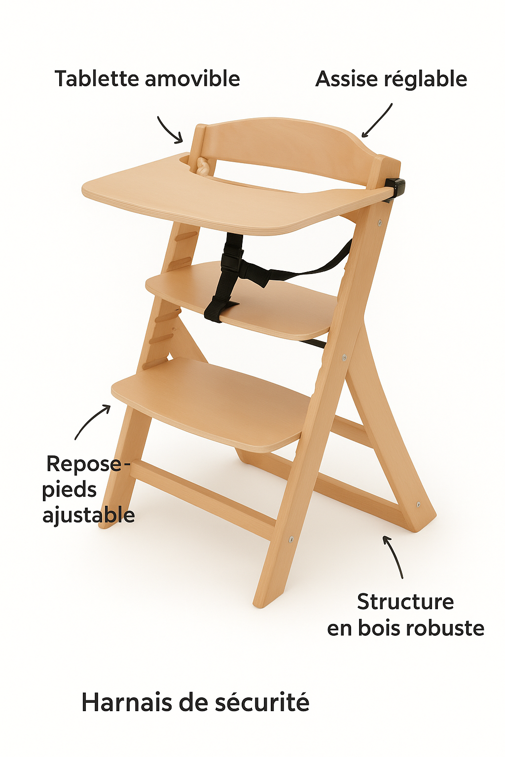 Chaise Haute Bébé – Évolutive