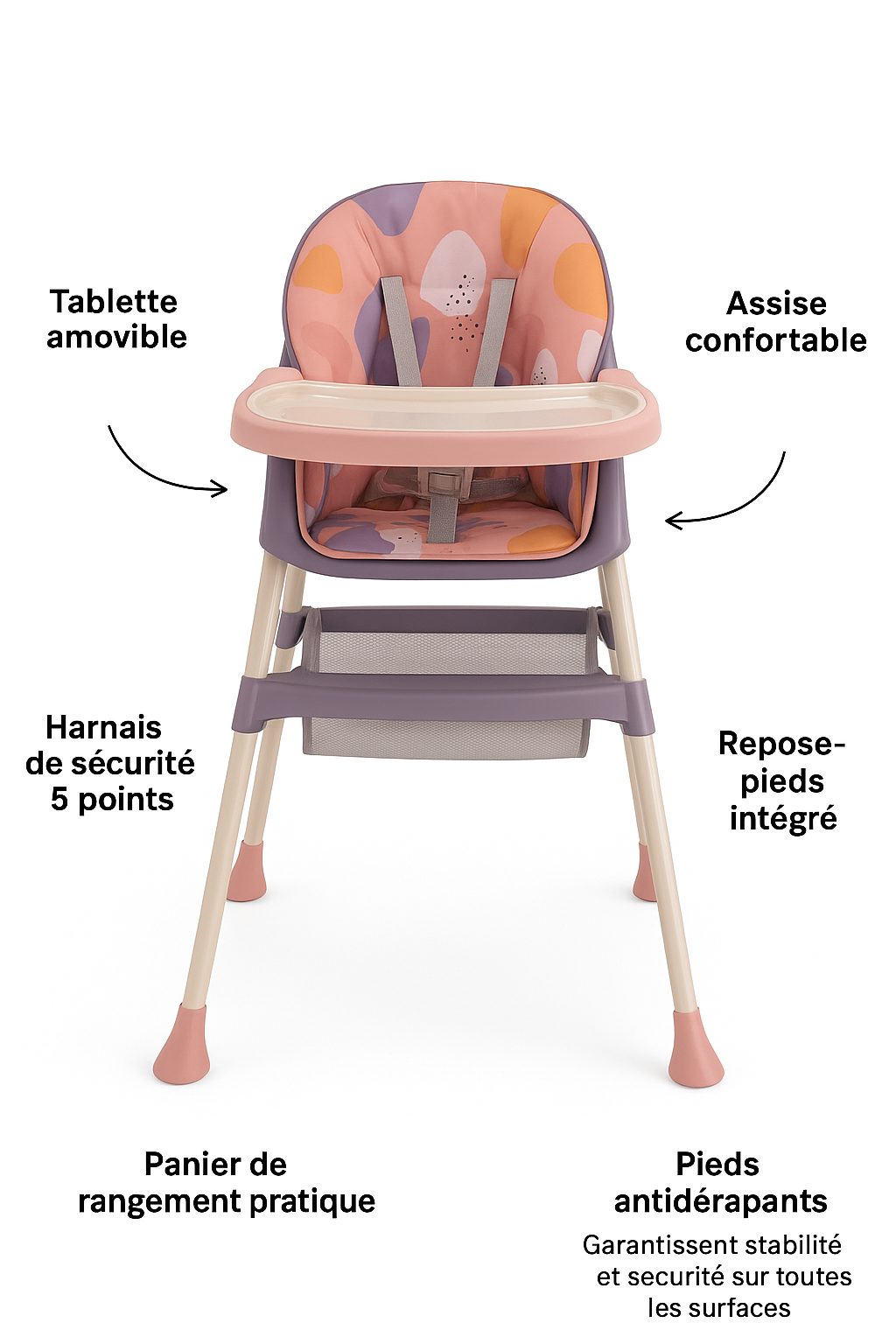 Chaise haute bébé confort & sécurité