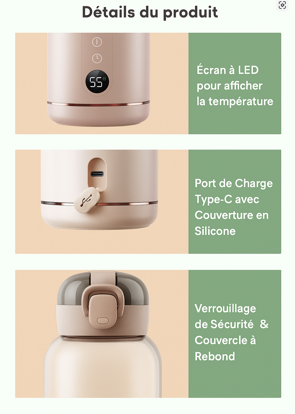 Chauffe-biberon sans fil