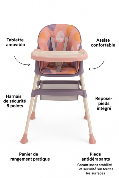 Chaise haute bébé confort & sécurité