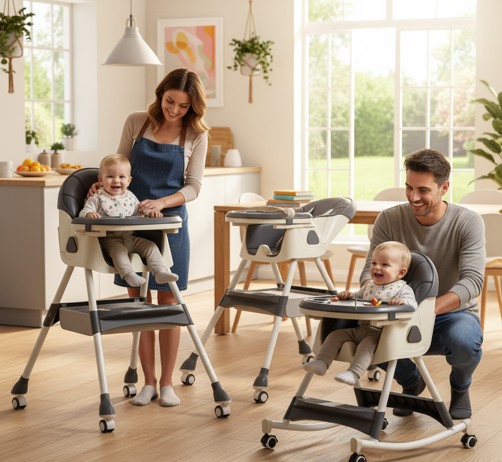 Chaise haute bébé évolutive pliable