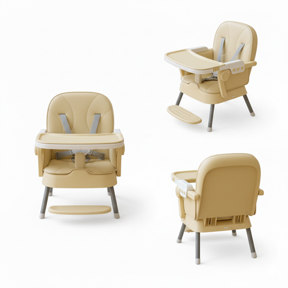 Chaise haute bébé - compacte et évolutive