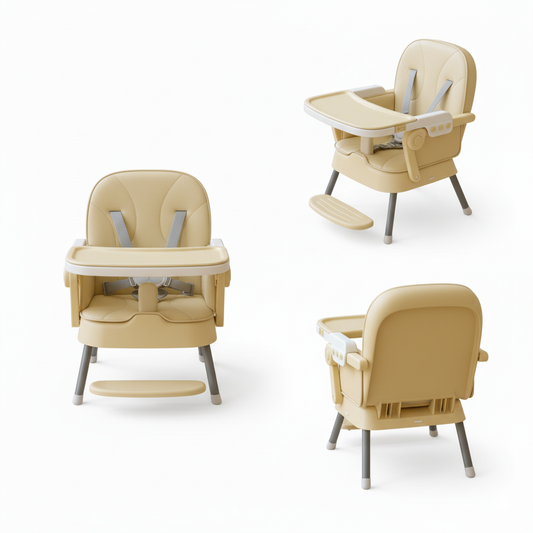 Chaise haute bébé - compacte et évolutive